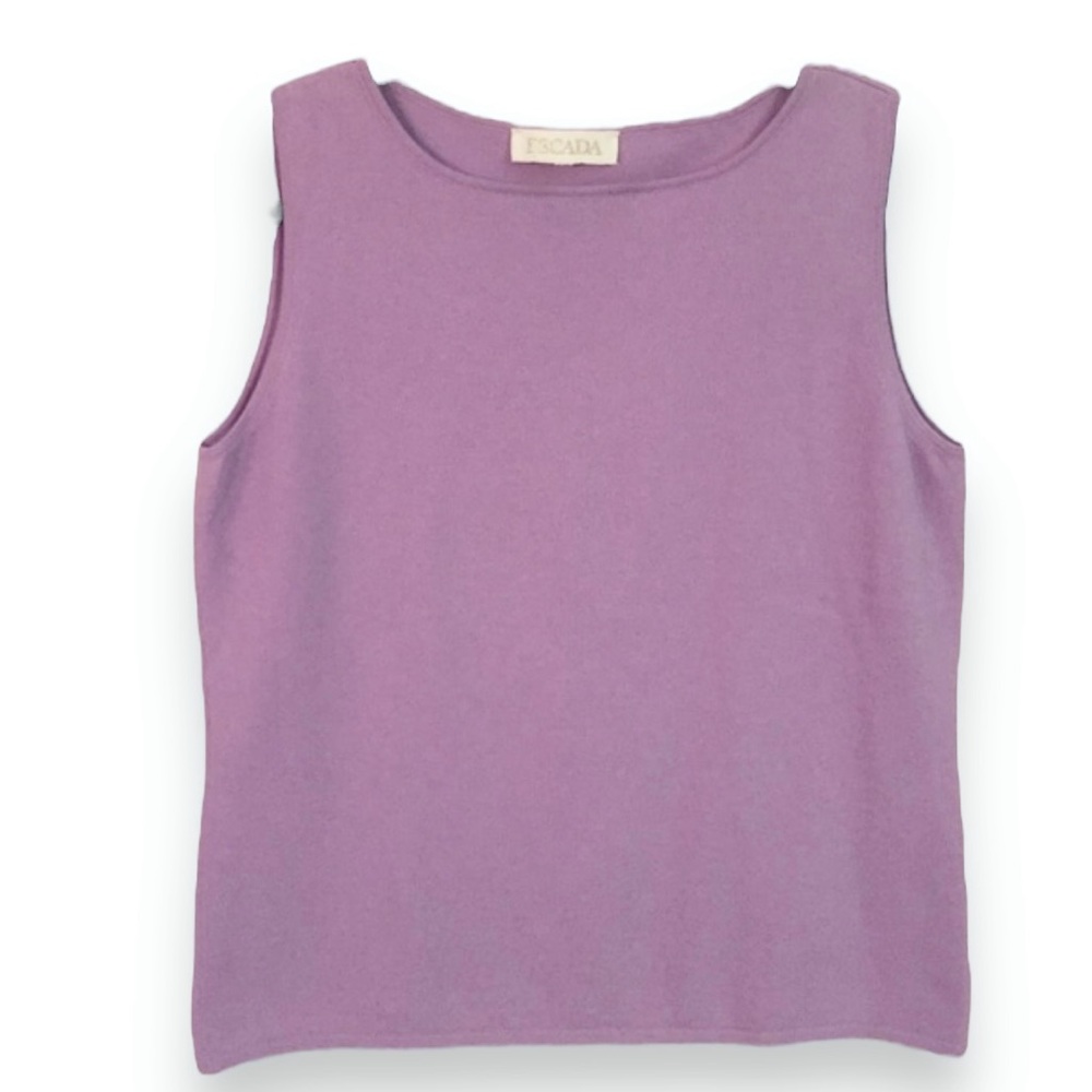 ESCADA Amethyst Purple Scoop Neck Sleeveless Knit Top